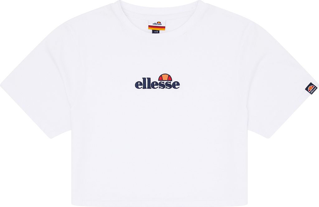 ellesse Damen T-Shirt FIREBALL - Crop-Top, Kurzarm, Rundhals, Logo Weiß XS