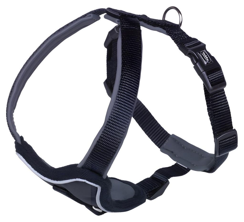 Nobby Komfort Geschirr "Classic Preno" schwarz/grau L: 35-45 cm; B: 25 mm