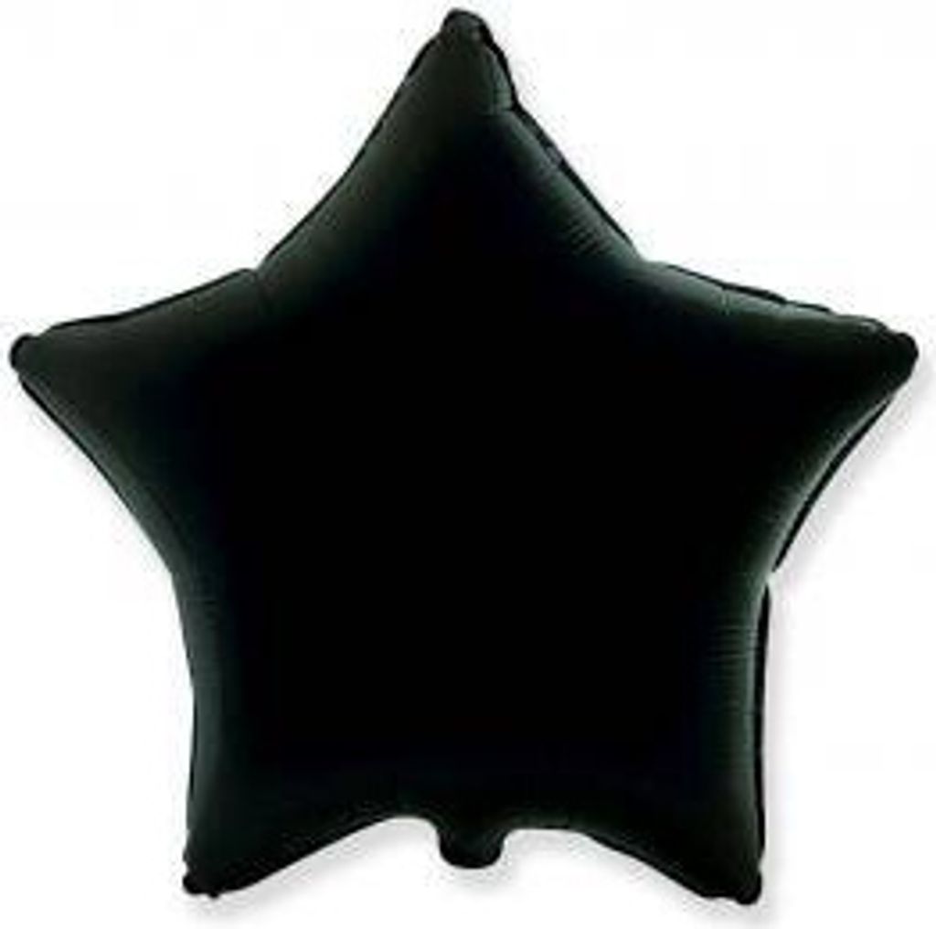 Stern-Folienballon, Schwarz, 45cm, Flexmetall