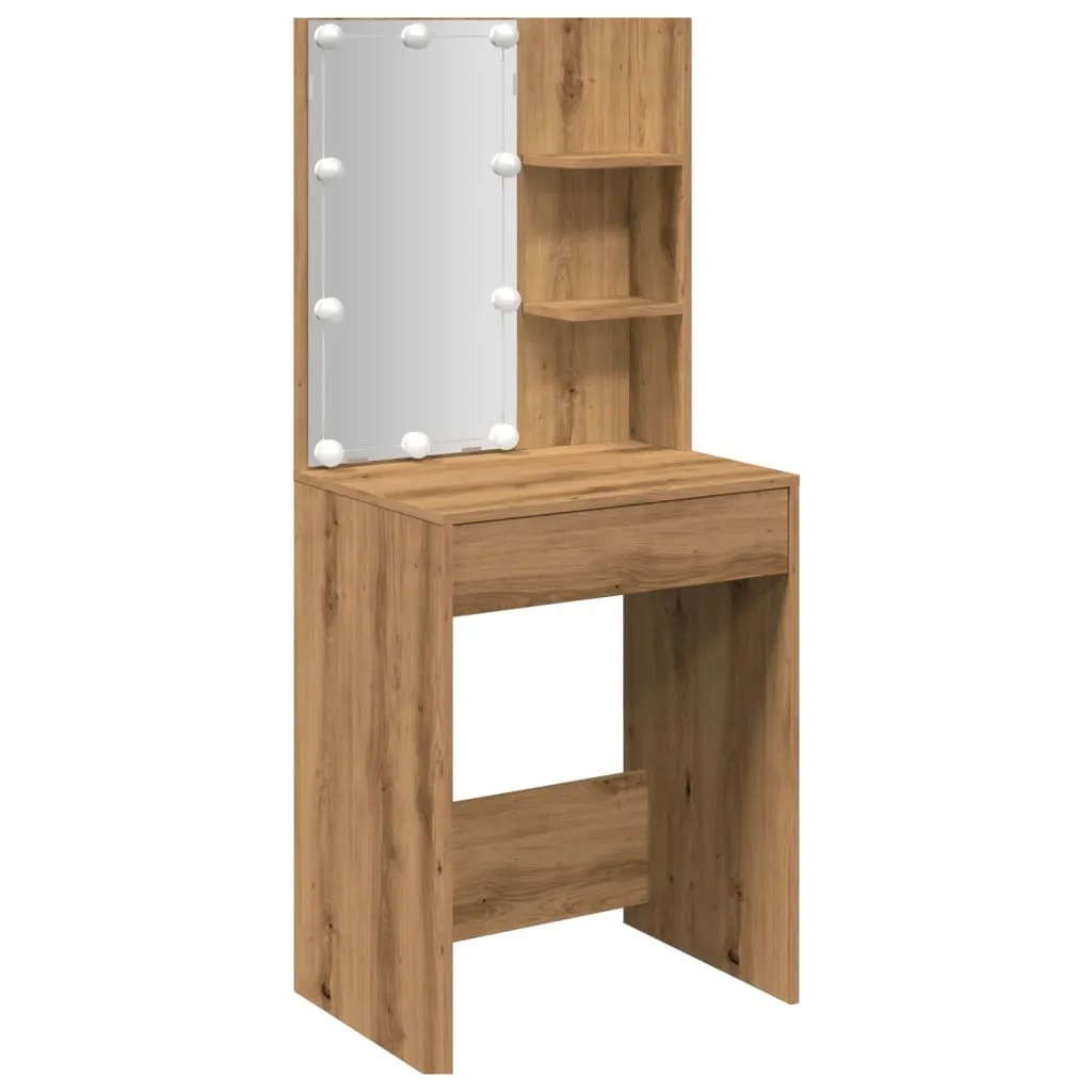 Comodino con LED Rovere Artigianale 60x40x140 cm - Offerta Esclusiva