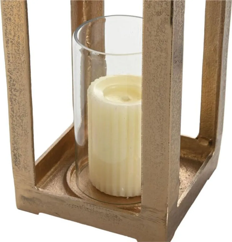 Lanterne de Décoration Moderne en Cristal et Aluminium Doré 59cm