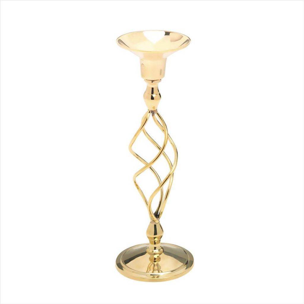 Kerzenständer Spirale 23cm Tafelkerzen Stabkerzen Taufe Deko Hochzeit Gold 2874