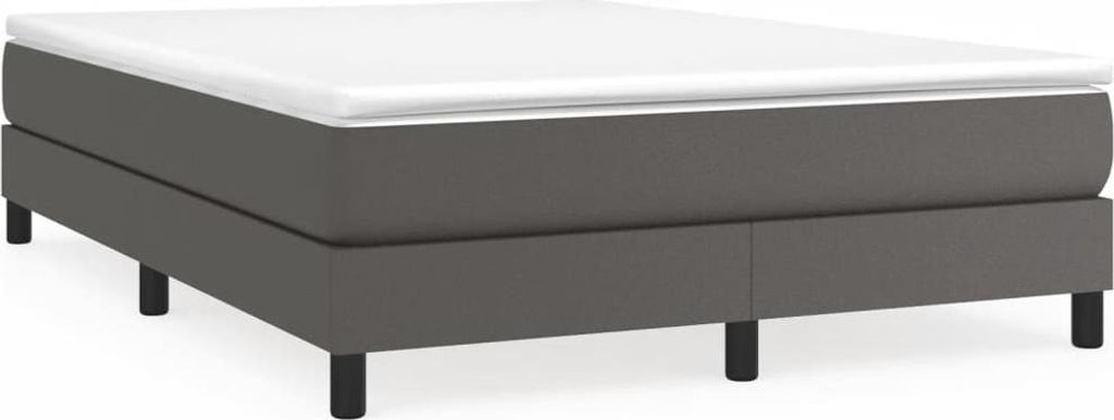 vidaXL Box spring bed frame grey 140x200 cm Imitácia kože Obrázok produktu 