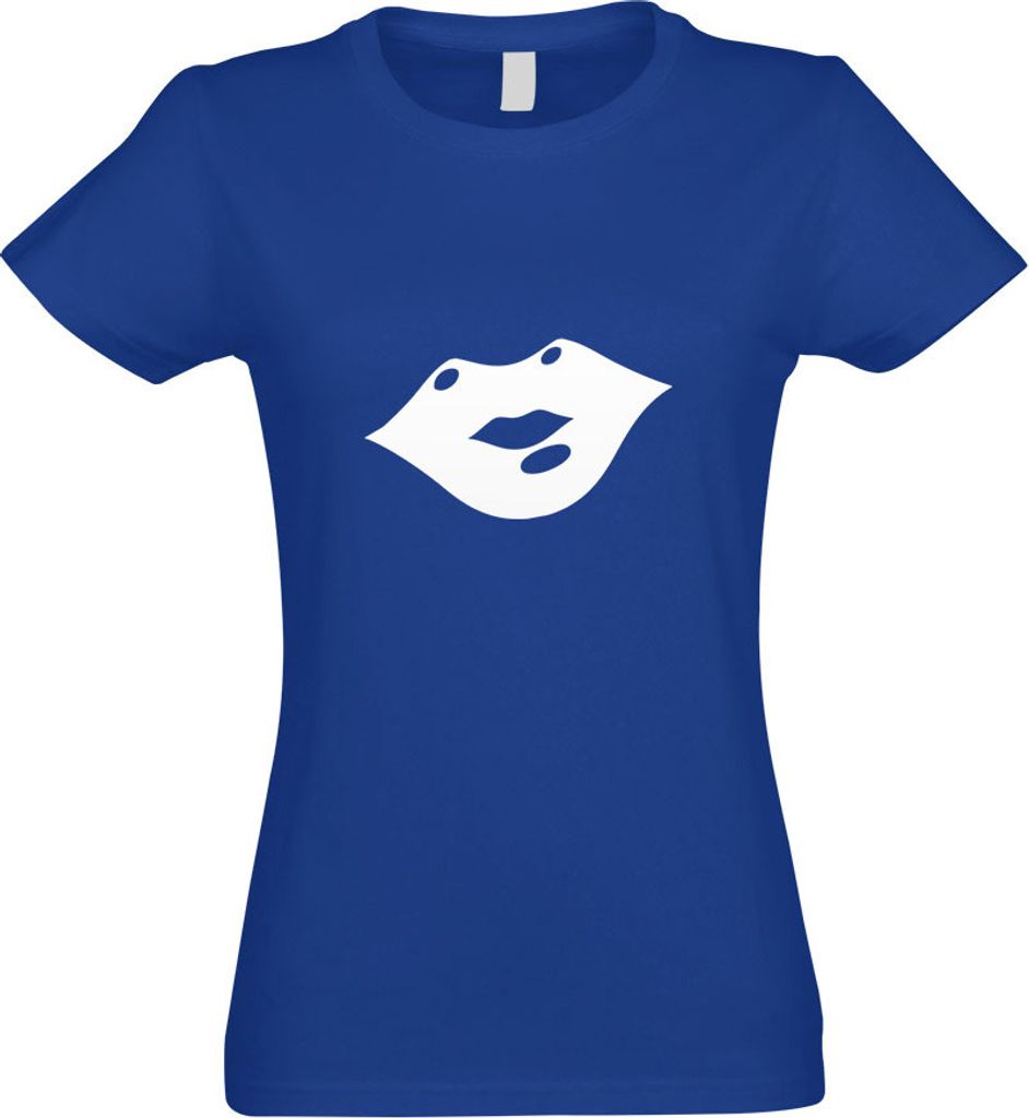 Kiwistar - T-Shirt tailliert - Damen - royal - Kussmund - mit Motiv Bedruckt - Funshirt Design - Sport - Freizeit - Damen - XL