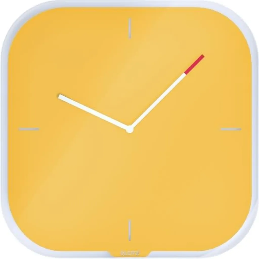 Lot de 4 horloges murales design jaune 30cm pour bureaux et collectivités