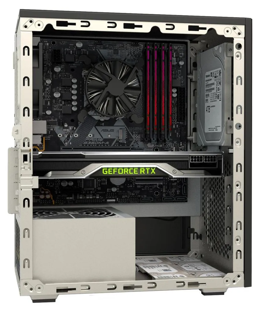 Boîtier itek Mini Tower Noir Compatible GPU 26cm pour PC Micro ATX - 3