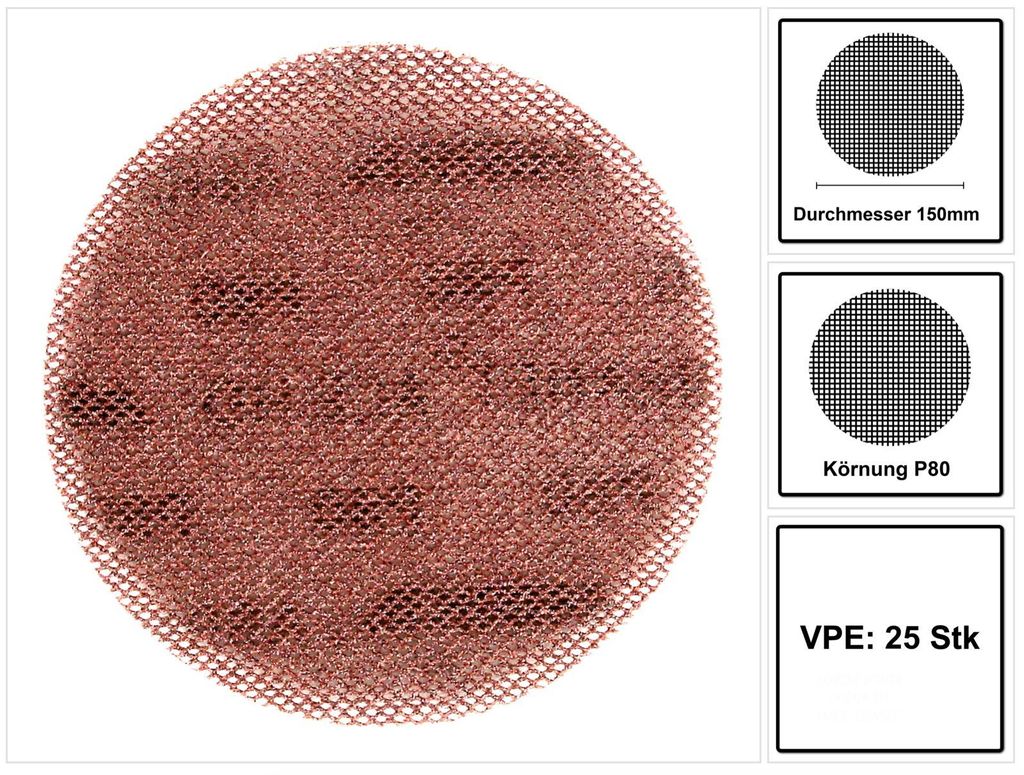 Mirka ABRANET ACE HD Schleifscheiben Grip 150mm P80 25 Stk. Produktbild 