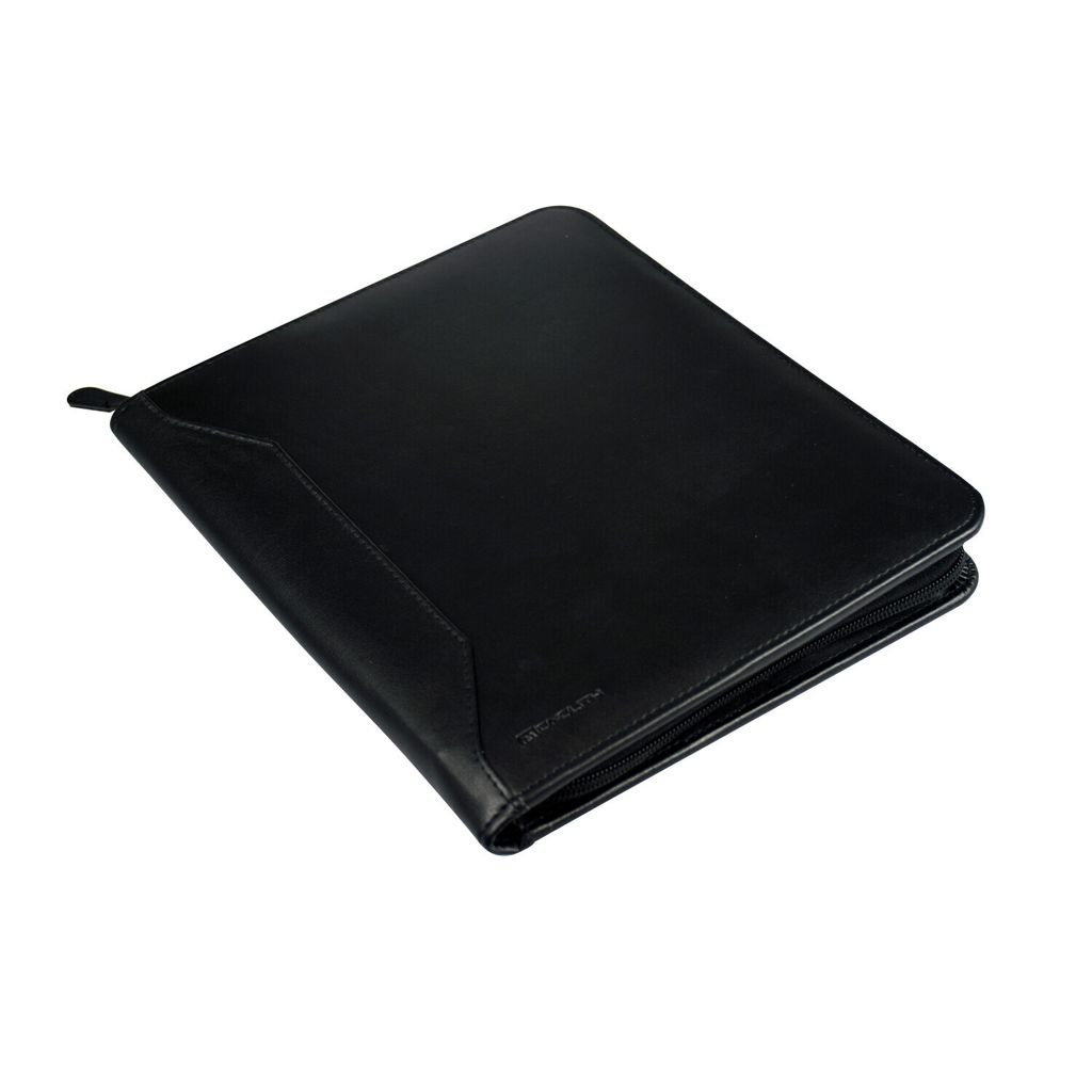 Monolith Tablet- Mappe aus Leder - Schutzmappe - Reissverschluss - Schwarz - Leder Body - 270 mm Höhe x 220 mm Breite x 30 mm Tiefe