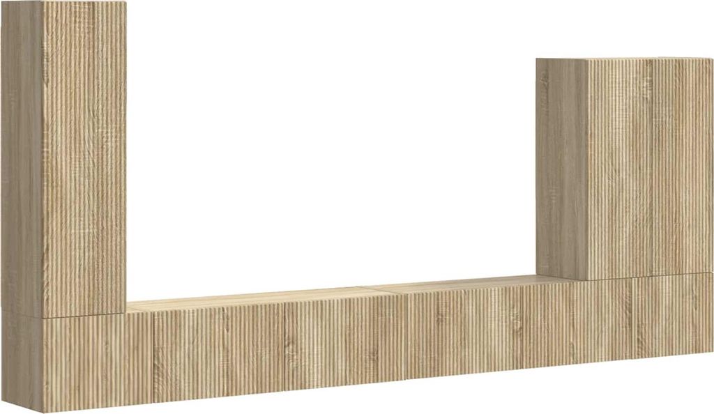 TV-Wandregal-Set Wandmontiert 6 pcs Sonoma-Eiche