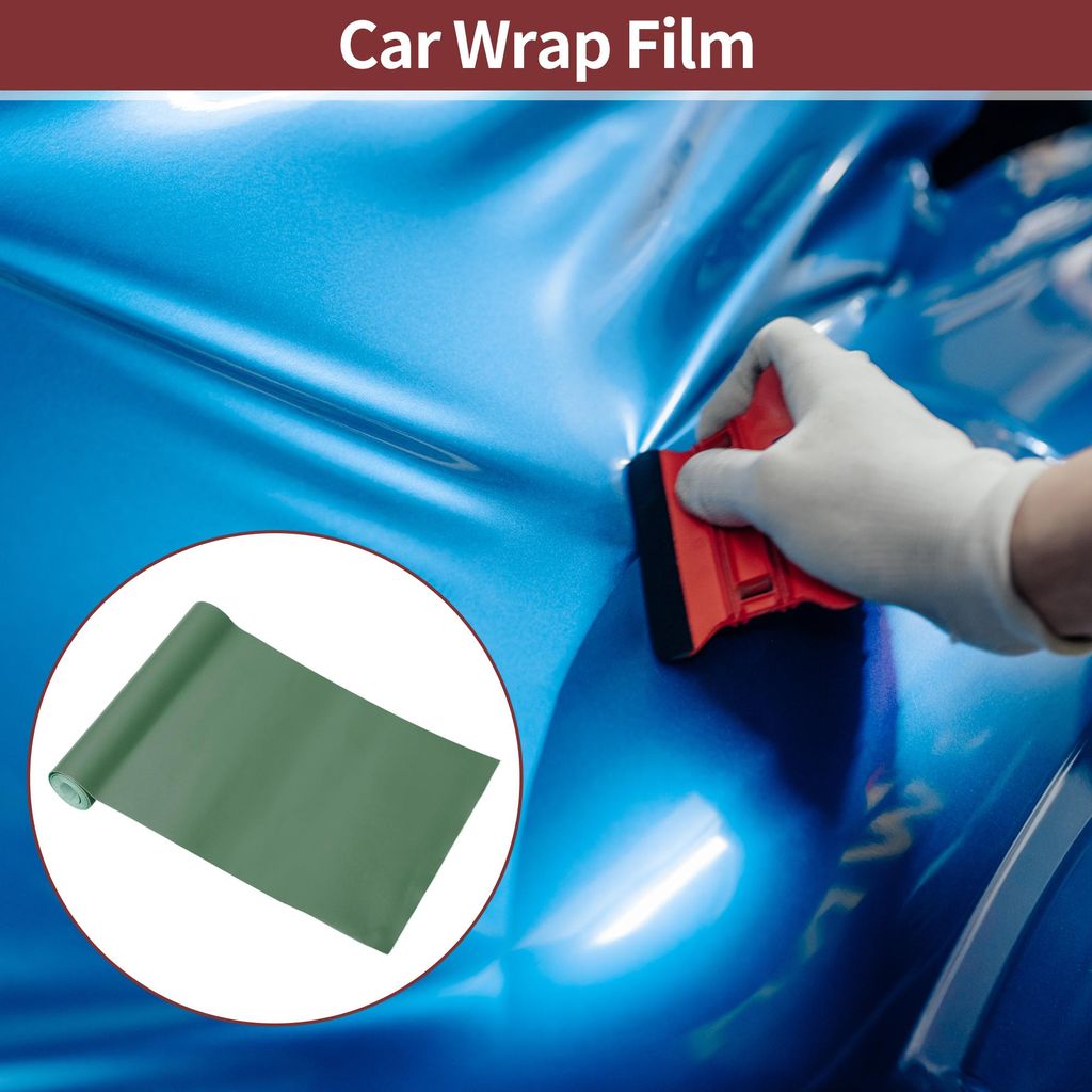 Matte Grün Auto Wickelfolie 15x152cm(0.5ft x 5ft) Vinyl Wickelhülle 5.5mil PVC 1Stk Universal