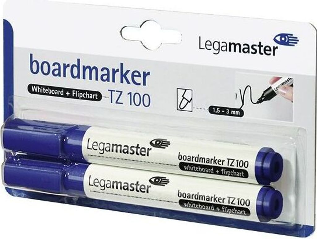 LEGAMASTER - FILT STILD LEGAMASTER TZ100 WHITEBOARD 2MM 2ST BL | Blasen Sie ein 2 Stück | 10 Stück