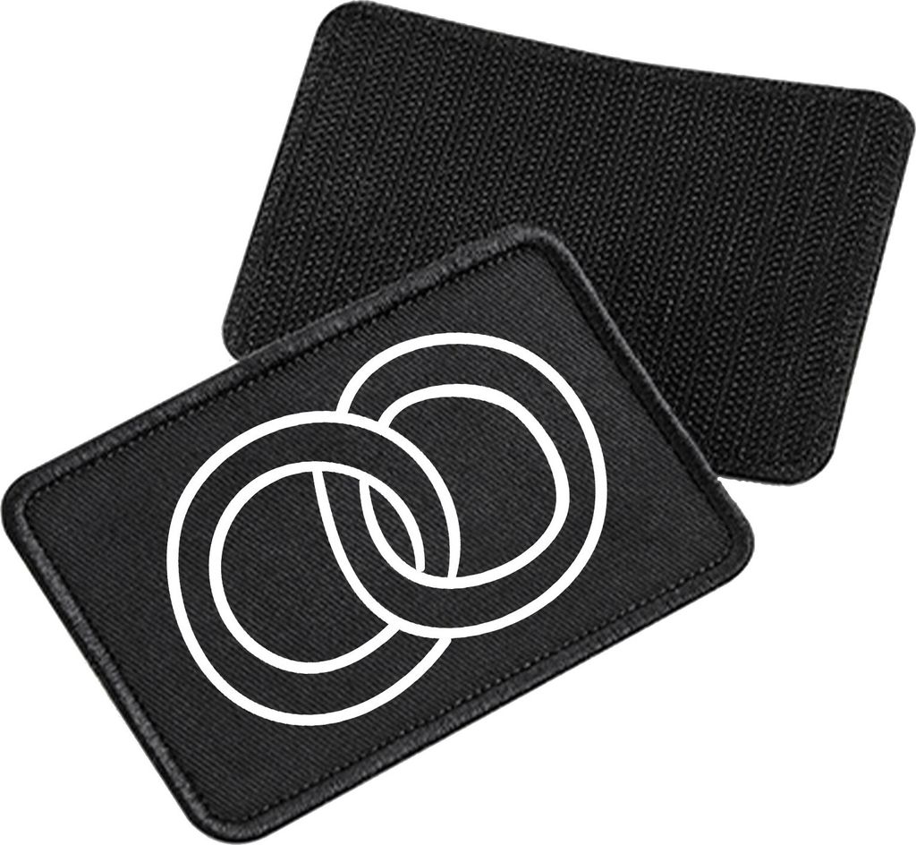 Huuraa Patch Ringe Hochzeitsringe Black 10 x 6,5cm Baumwolle Klettpatch für Mütze Geschenkidee