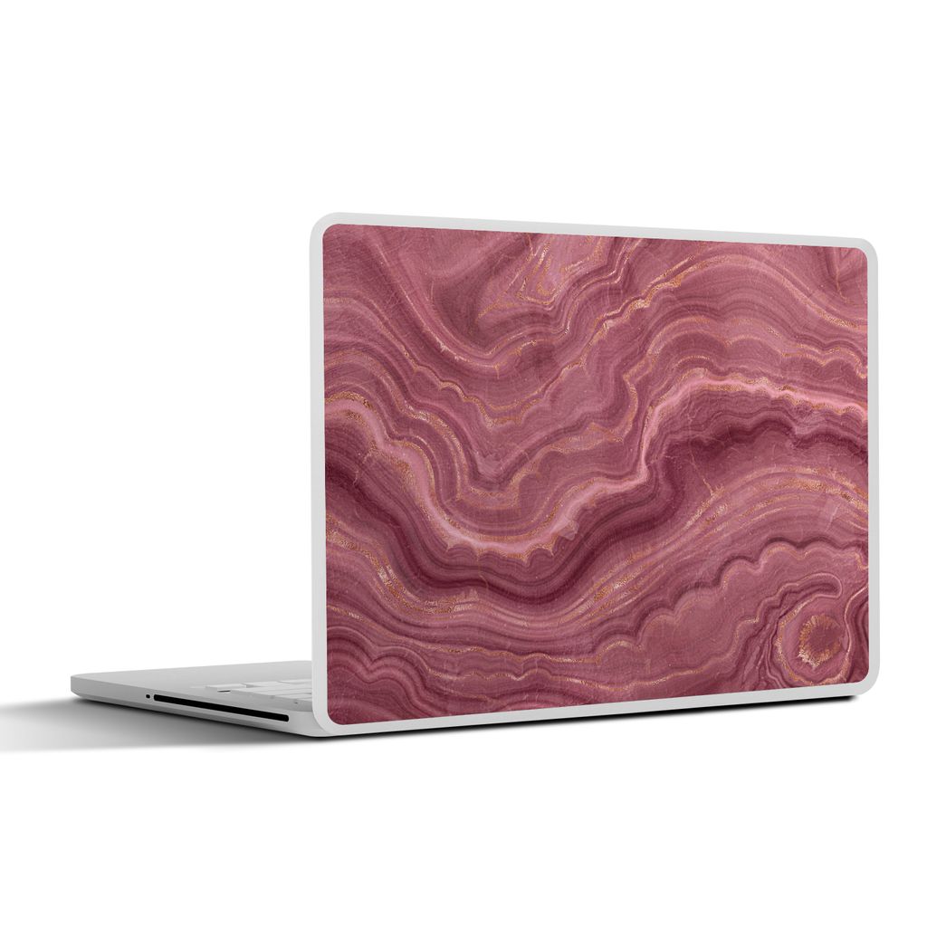 MuchoWow Laptop Aufkleber Sticker Cover Rosa - Geode - Edelsteine - Achat 40x30 cm - Laptop Dekoration - Selbstklebend