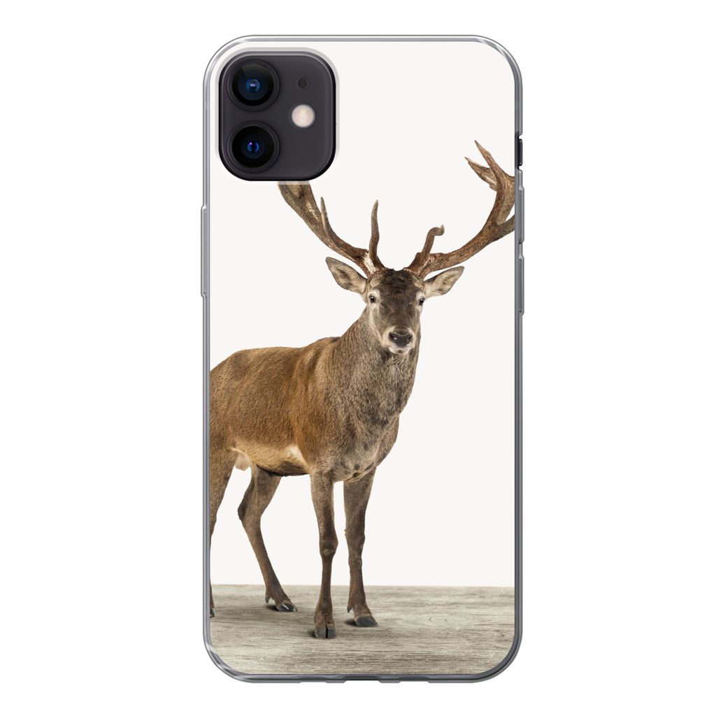 MuchoWow Handyhülle Schutzhülle Hülle für iPhone 12 mini Hirsche - Tiere - Geweih - Kinder - Mädchen - Jungen Silikon Softcase Handy Hülle ...