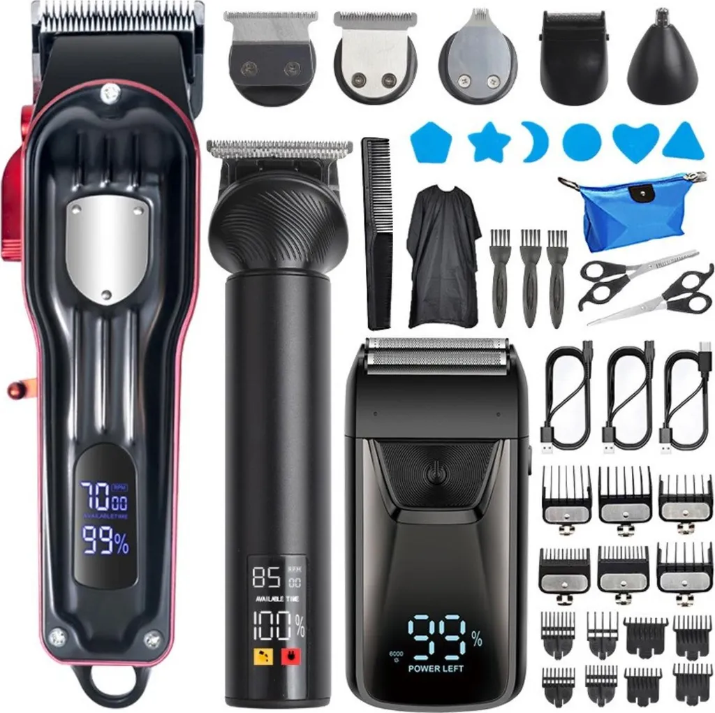 Tondeuse Cheveux Rechargeable Écran LCD Autonomie Longue Durée Finition Pro