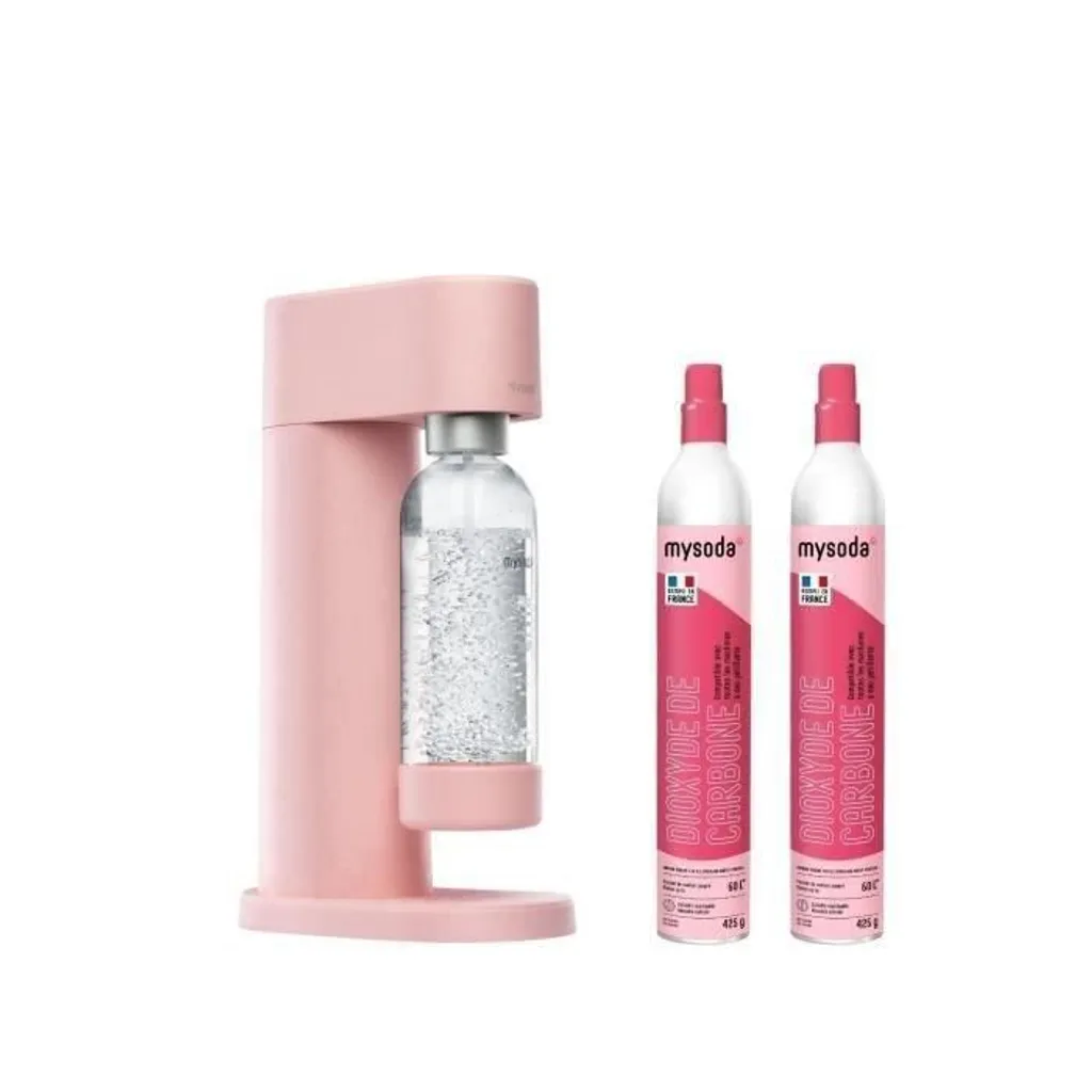 Gasatore d'acqua + 1 bottiglia + 2 bombole extra Mysoda P2C-WD002F-LP