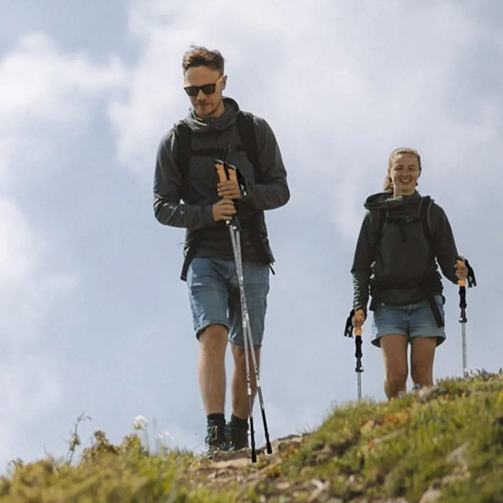 Bâtons de trekking gris Pliables K03 - Équipement de marche compact