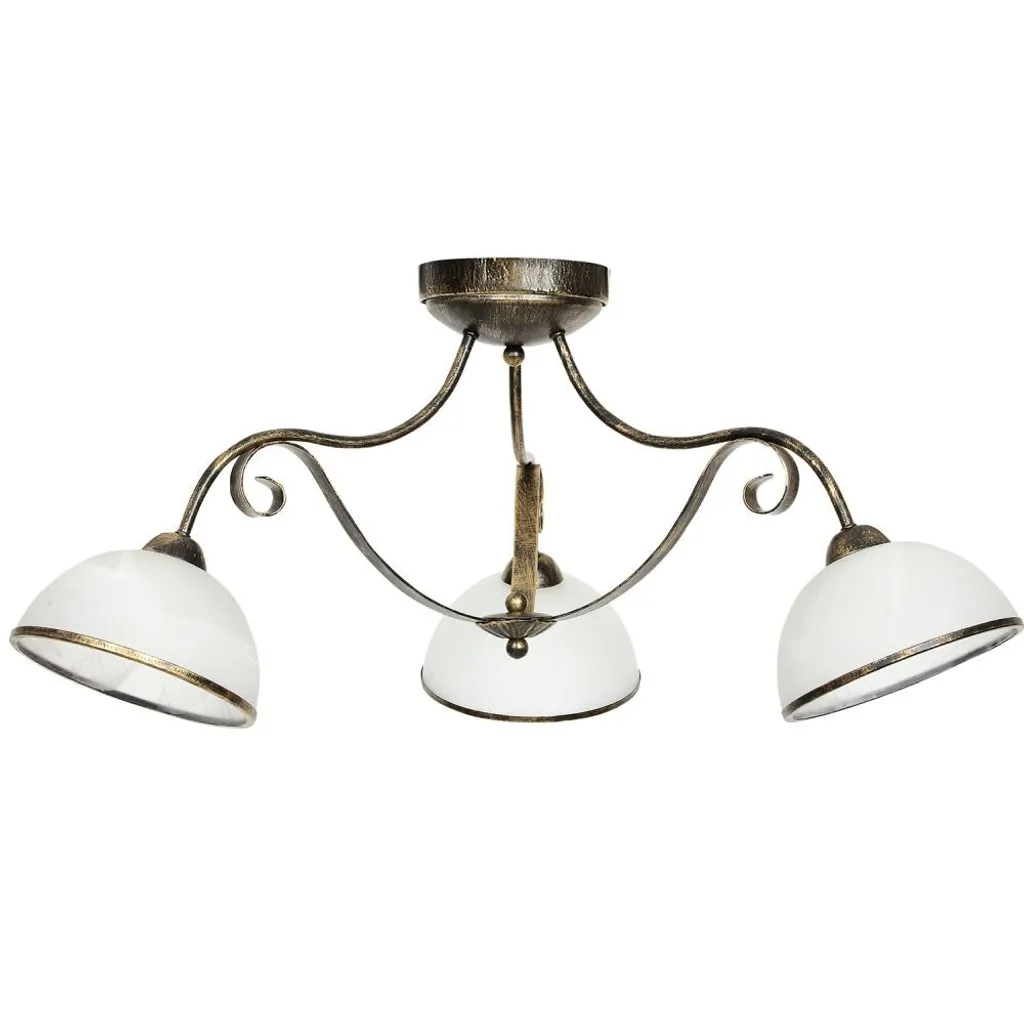 Luminaire plafonnier en verre et métal doré pour chambre et salle à manger