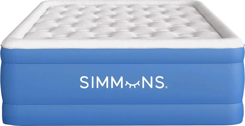 Matelas gonflable électrique avec surmatelas confort en velours gris 43cm