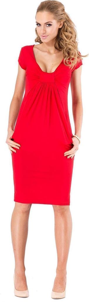 Damenn Minikleid Top Kleid V-Ausschnitt ; Rot S/M 36/38