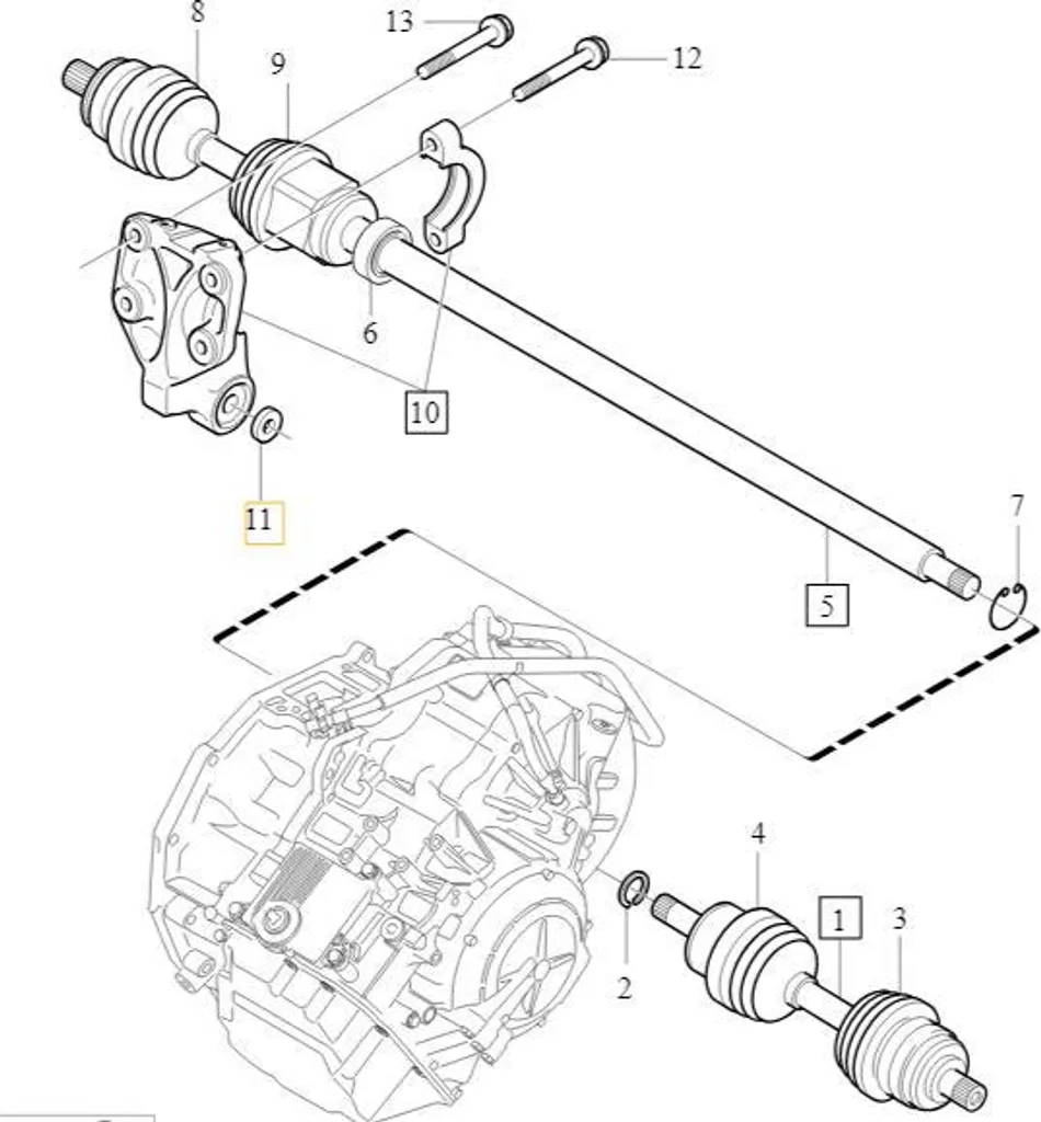 Boîtier d'Essieu Droit pour Réparation Transmission Volvo V70 S80