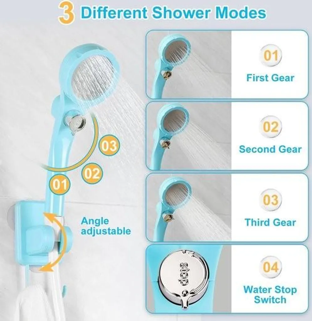 Douche mobile d'extérieur rechargeable USB pour camping et randonnée - 6