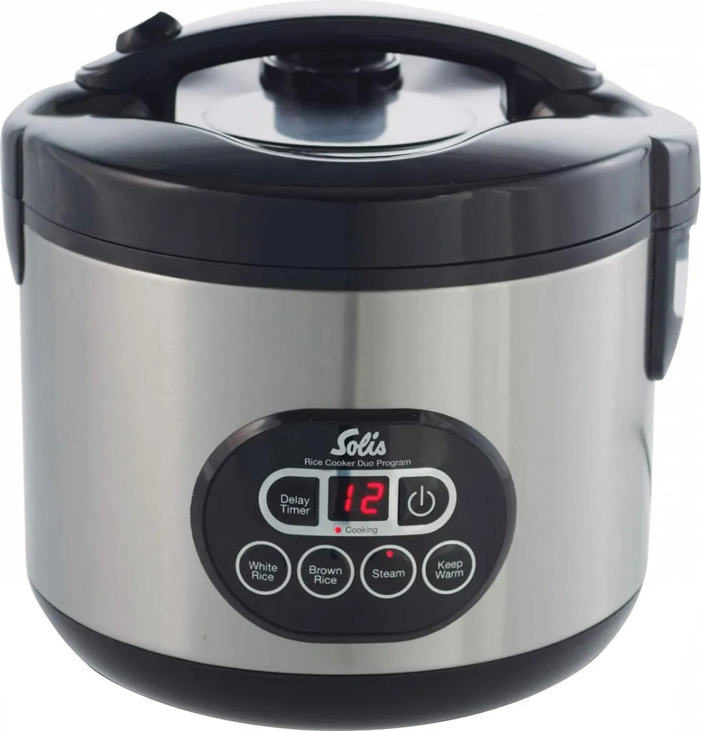 Cuiseur Riz Solis 500W Revêtement Antiadhésif et Panier Vapeur Inclus