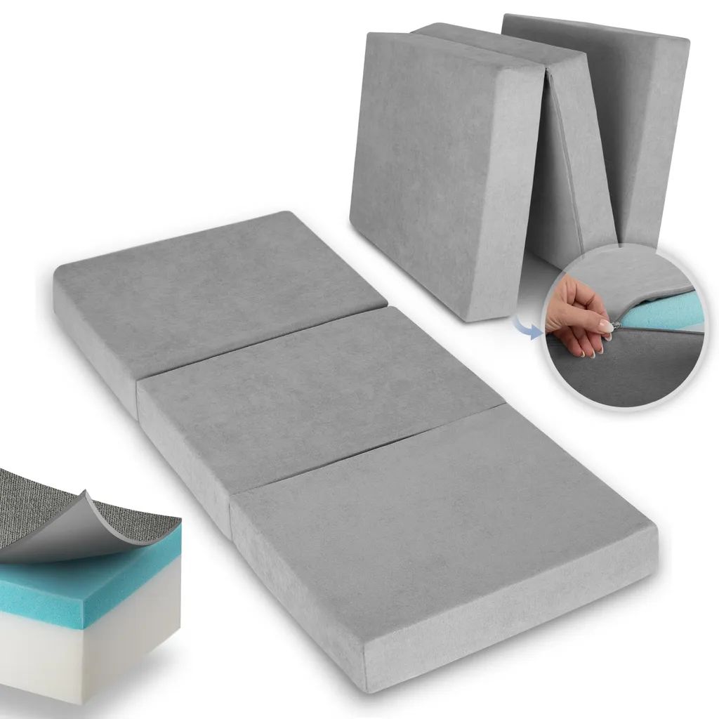 Matelas d'Appoint Pliable 75x195cm - Lit de Camp Confortable avec Housse - 3