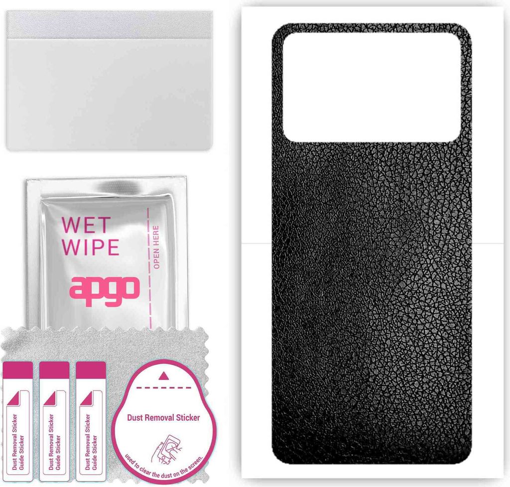 apgo Rückseite Schutzfolie, Skin, kompatibel mit Xiaomi Poco X4 Pro, Hinten Displayschutzfolie aus Vinylfolie, kratzfest, einfache Montage - Schwa...