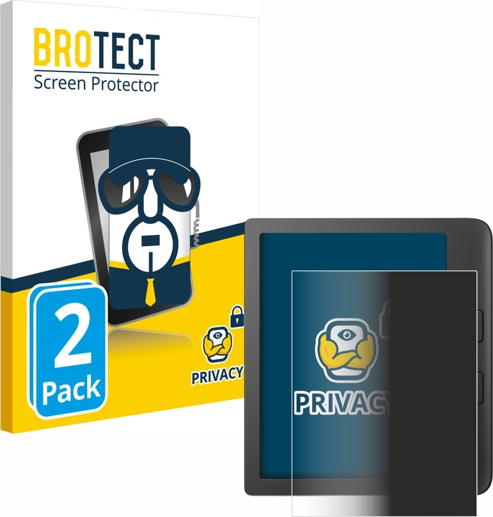 2x BROTECT Sichtschutzfolie für Tolino Vision 6 / 5 Anti-Spy Privacy Sichtschutz Blickschutz Folie Blaulicht-Schutz