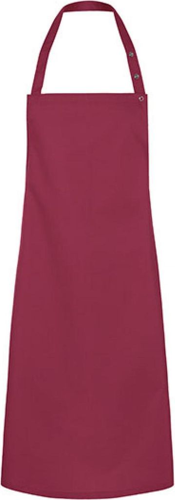 Karlowsky Latzschürze SANTORINI 75 x 95 cm unisex Druckknopf Polyester/Baumwollmix waschecht pflegeleicht Bordeaux