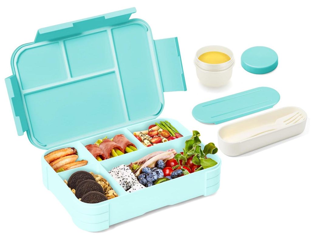Lunchbox für Kinder mit Fächern, 900 ml auslaufsichere Bento-Box, Lunchbox für Kinder, auslaufsichere Fächer, Snackbox, Lunchbox für Mädchen ...