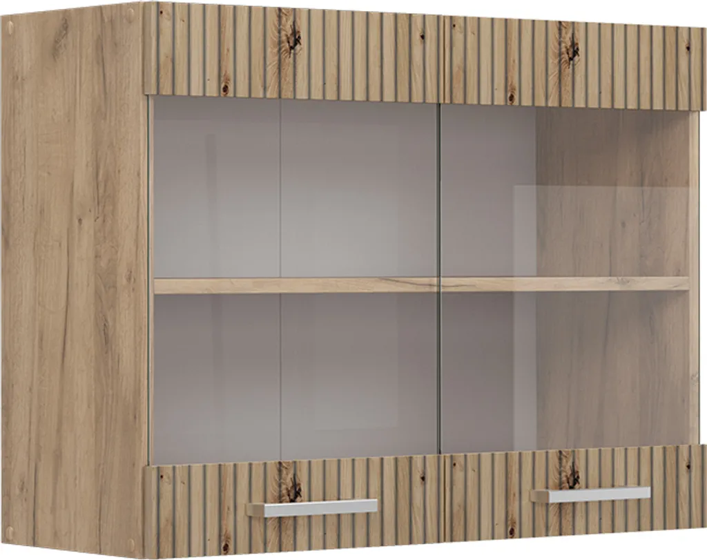 Vicco Mobile da cucina in vetro R-Line, 80 cm, Rovere artigianale/Quercia dorata