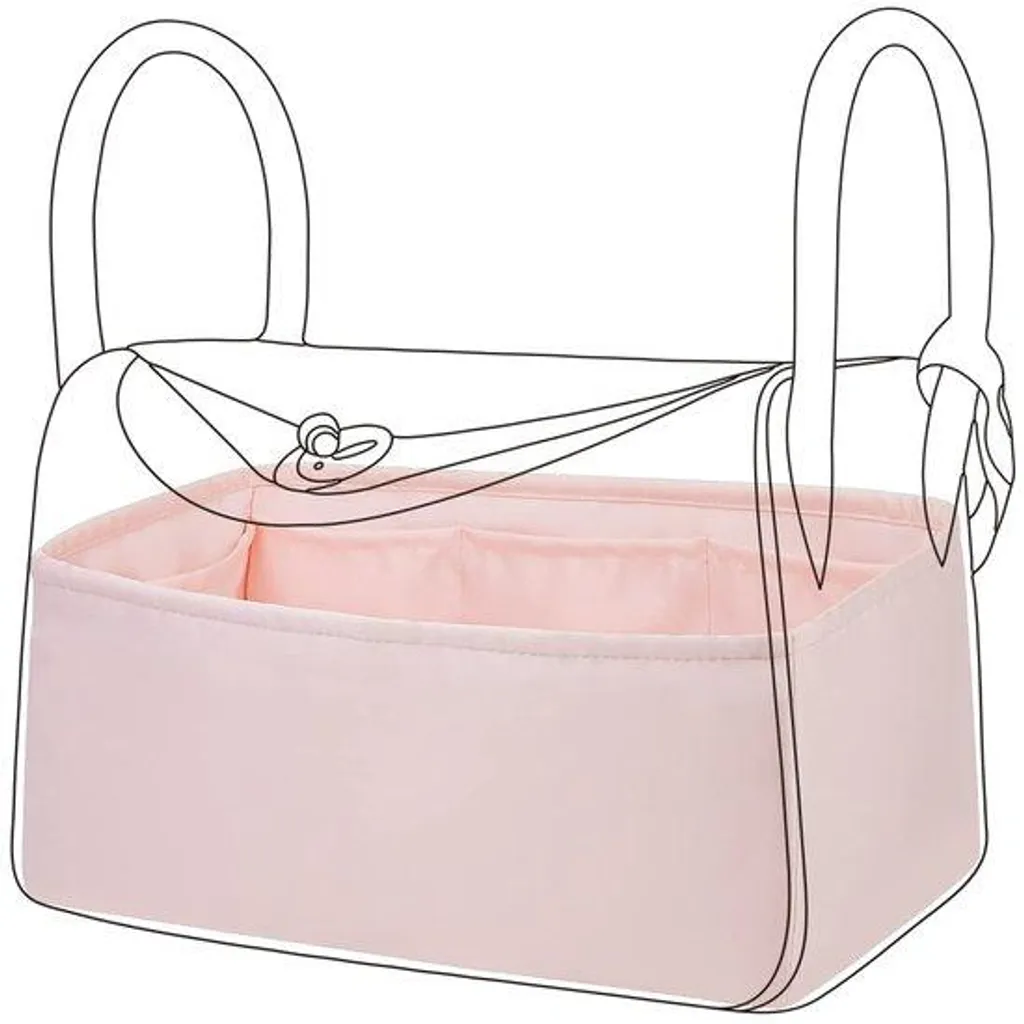 Organiseur de sac en soie rose LD30 léger avec poche interne 19-34cm