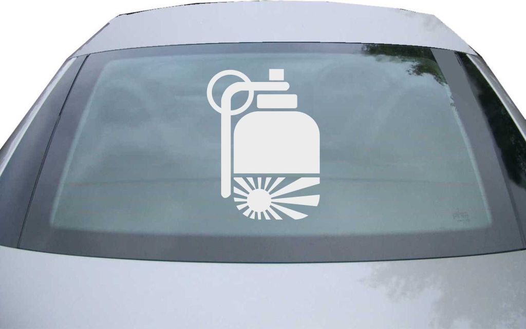 Indigos UG - Aufkleber Heckscheibe & Motorklappe DE2460 - silber - 600x450 mm - JDM Granate - Auto Scheiben Fenster Heckklappe Tuning Racing JDM - ...