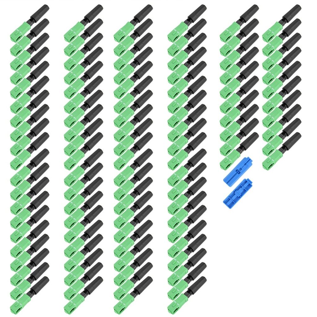 100 Stück SC/APC Eingebetteter Glasfaser-Schnellverbinder-Adapter (gerader Stecker)
