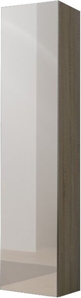 Furniture24 Hängeschrank Vigo 180, Vitrinenschrank, Wandschrank, 1 Tür Schrank mit 4 Einlegeboden, Farbauswahl, Stauraumvitrine, Hochschrank, Woh...