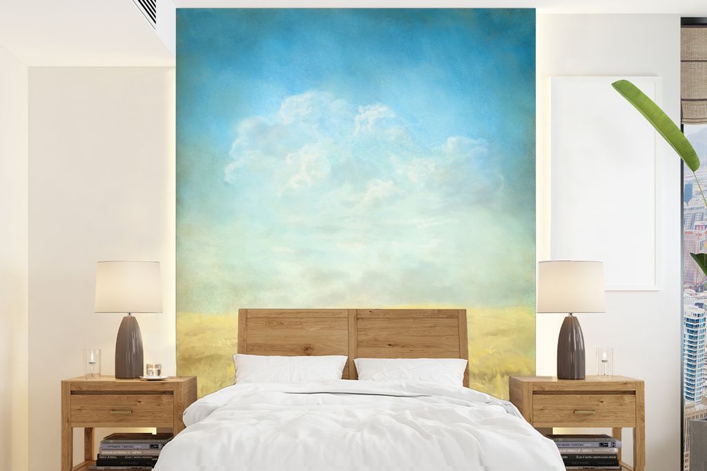 MuchoWow Fototapete für Wohnzimmer oder Schlafzimmer Wandtapete Vinyl Motivtapete Müsli - Farben - Sommer - 195x260 cm - Wandbild