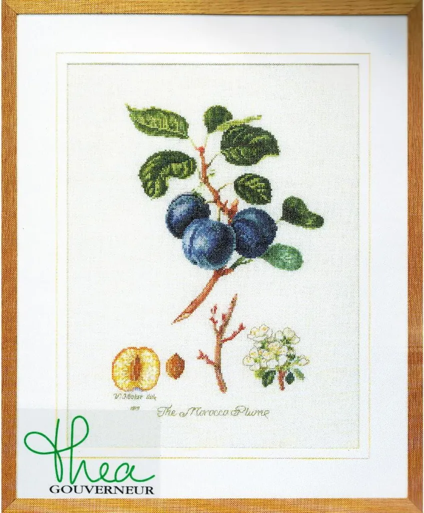 Kit Broderie Point de Croix Compté Prunier du Maroc sur Toile Aida