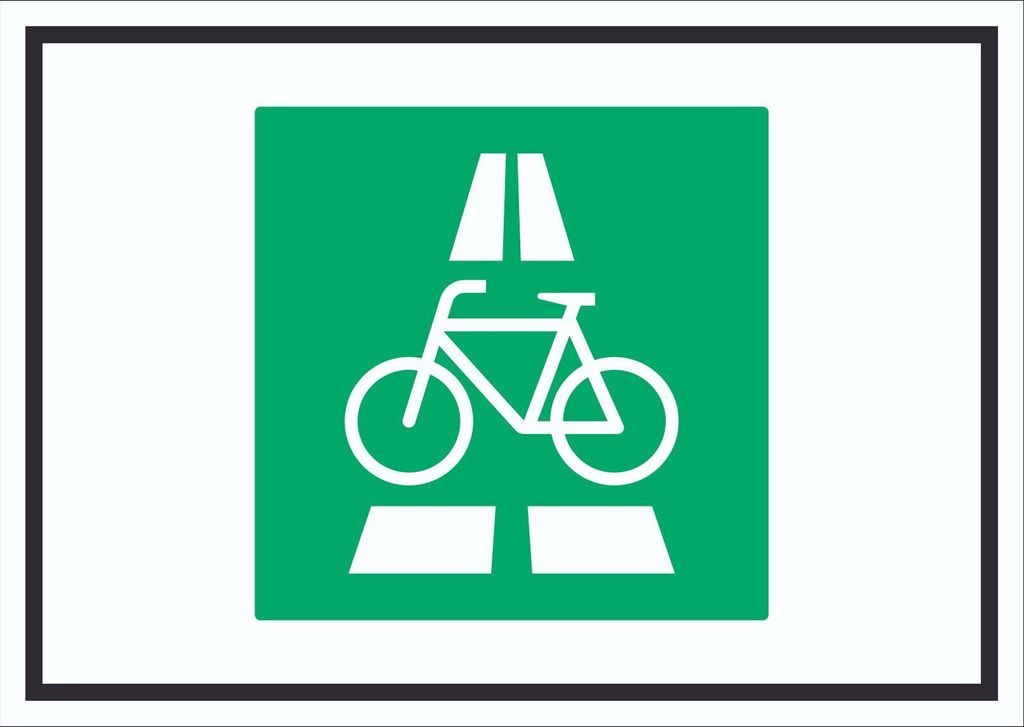 Radschnellweg Symbol Schild A2 Rückseite selbstklebend