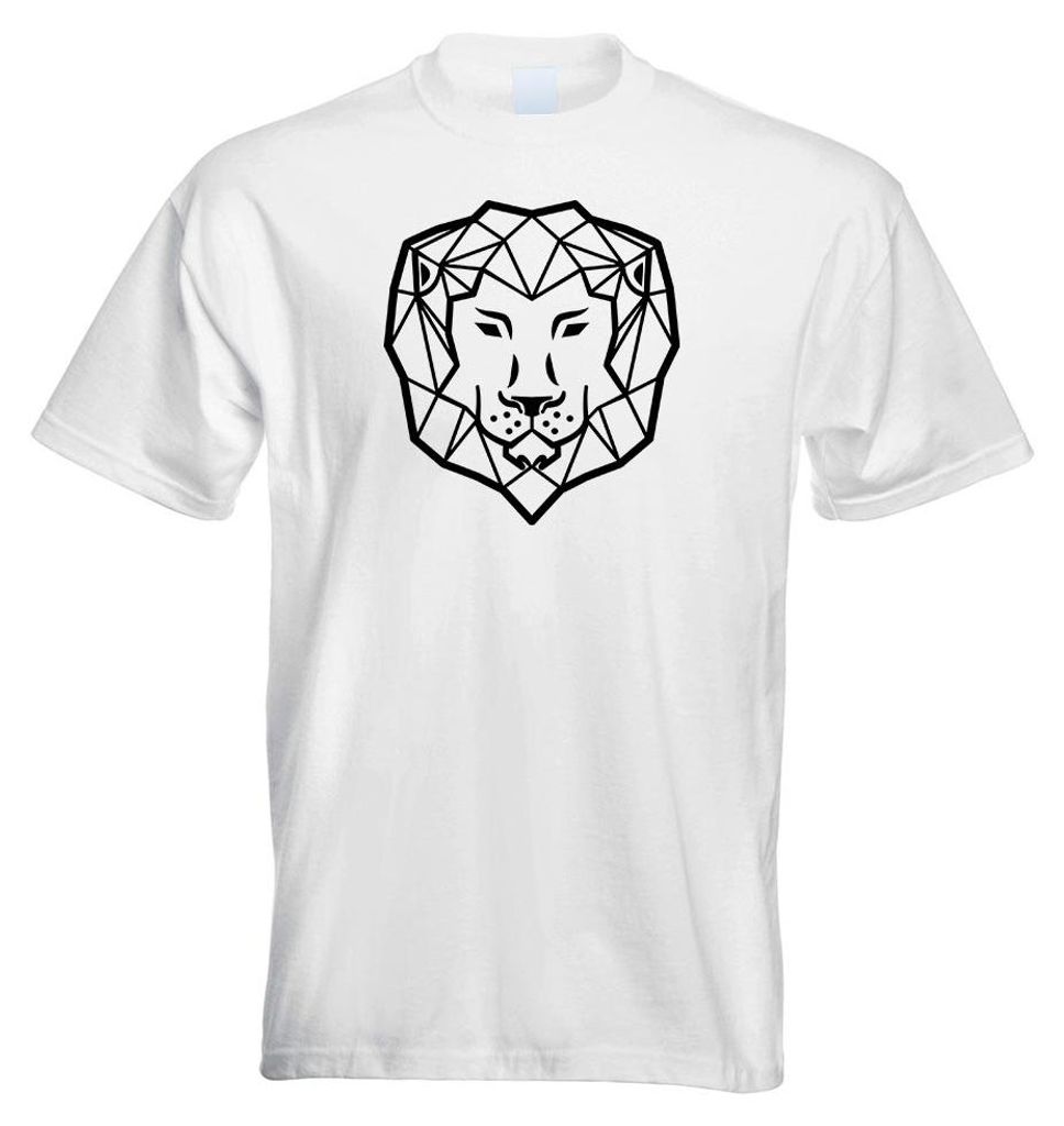 Kiwistar - T-Shirt - Weiss - Polygon Löwe Figur Tier Art Herren Funshirt Bedruckt Design Sprüche Spruch Motive - mit Motiv Bedruckt - Funshirt De...