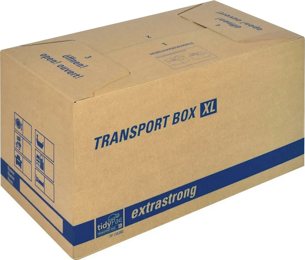 Boîte de transport XL tidyPac : Lot de 10 grands cartons de stockage