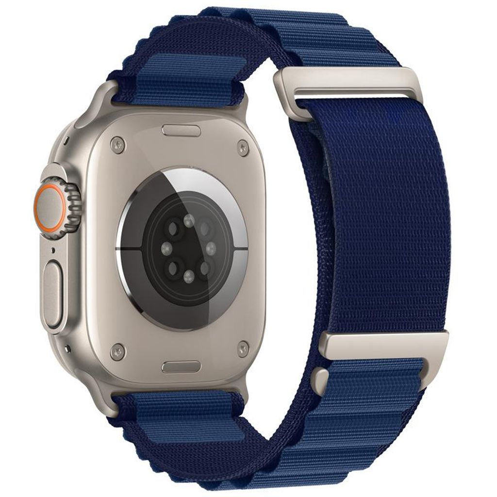 FFO2World Alpine Loop Nylonarmband – Verstellbar mit C-Haken – Für Apple Watch 49/46/45/44/42 mm (Ultra/Serie 11–1 & SE) – Königsblau