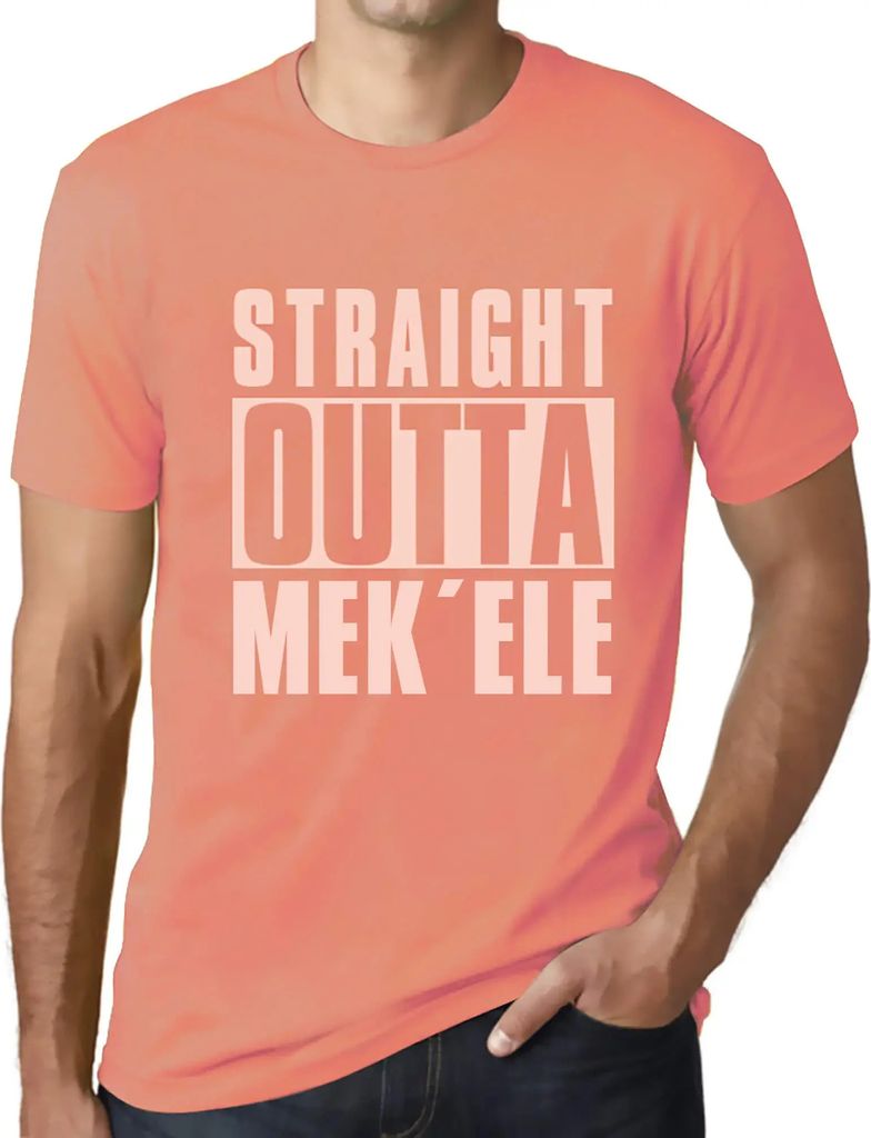 Herren Grafik T-Shirt Direkt aus dem Mek'ele – Straight Outta Mek'ele – Öko-Verantwortlich Vintage Jahrgang Kurzarm Lustige Druck Geburtstag G...
