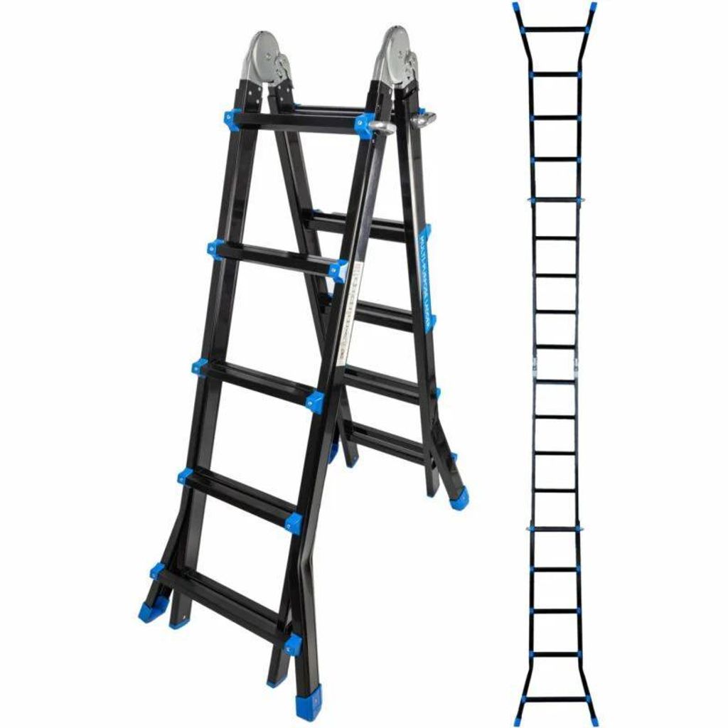 MARK TOOLS PRO Multi-Klappleiter 4×5 Stufen – 4,50 m – Aluminium – mit Stabilisationsbalken