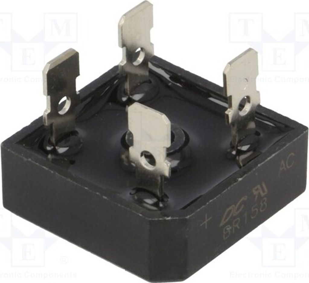 1x Einphasen Brückengleichrichter If: 15A Urmax: 800V Ifsm: 300A B8 Einphasendiod