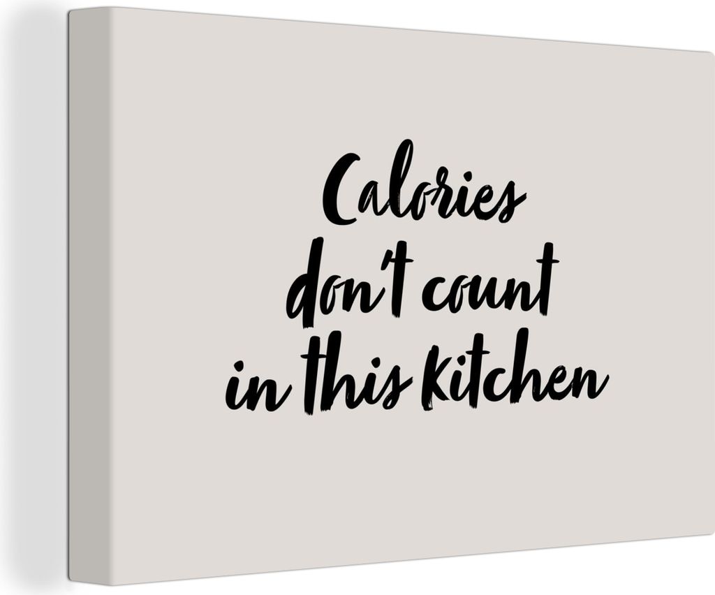 OneMillionCanvasses - Leinwandbilder - 140x90 cm, Zitate - Kochen - Sprichwörter - In dieser Küche zählen die Kalorien nicht, Wandbilder Kunst...