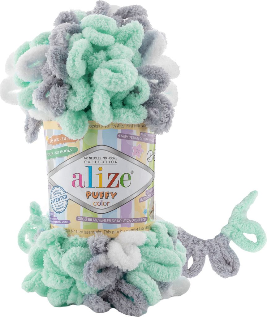 100g Strickgarn ALIZE Puffy Color Fingerstrickgarn Schlaufenwolle Stricken ohne Nadel