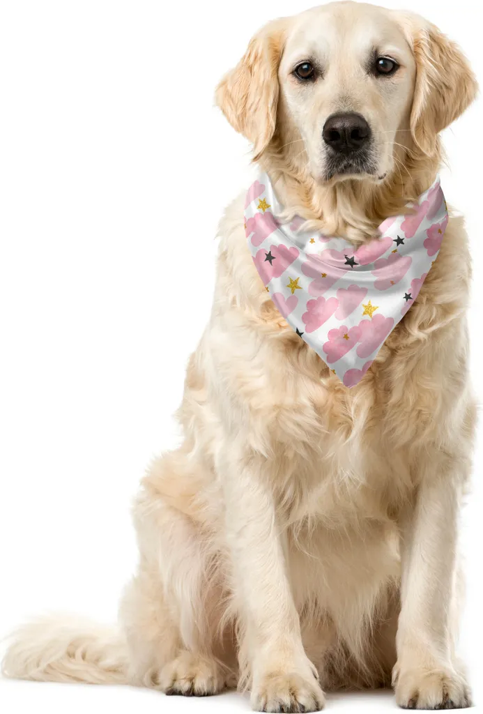 Bandana Pet Nuvole Rosa Giallo 40x40 ABAKUHAUS - Stile Instagrammable - 1