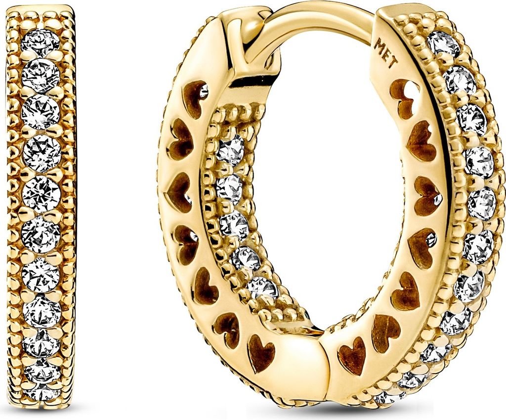 Orecchini Pandora con cuore di pavé 266317C01 Orecchini Immagine del prodotto 